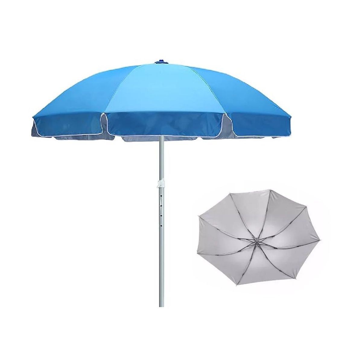 GENERICO - Paraguas Sombrilla Quitasol Filtro Uv Playa Celeste 160cm