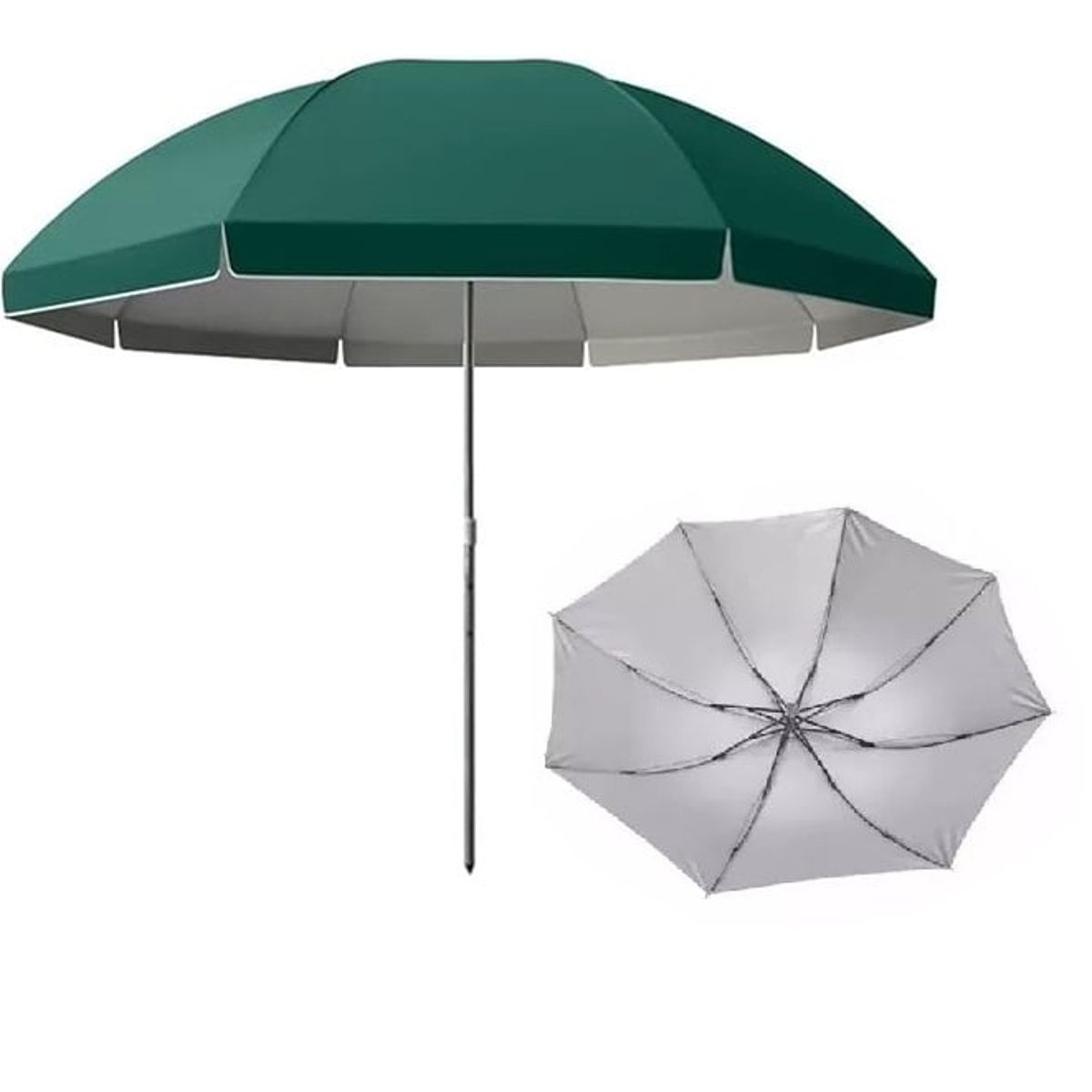 GENERICO - Paraguas Sombrilla Quitasol Filtro Uv Playa Verde 160cm