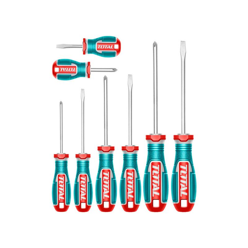 TOTAL TOOLS - Juego de 8 Piezas destornilladores Total