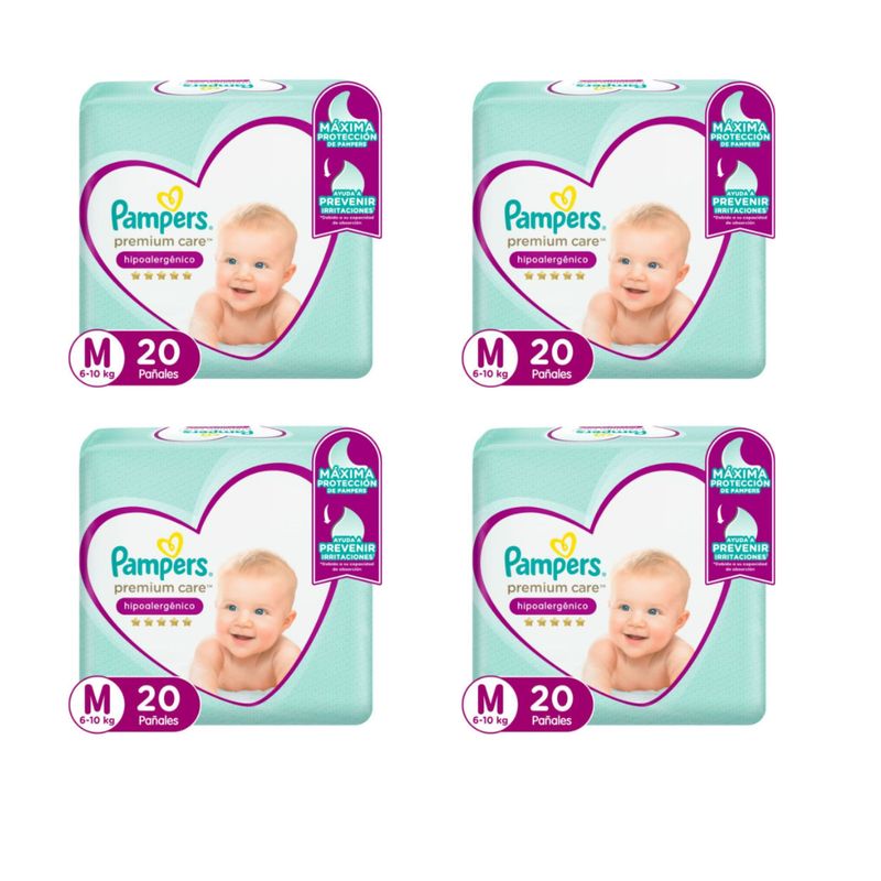 PAMPERS - Pañales Pampers Premium Care Talla M 80 Unidades