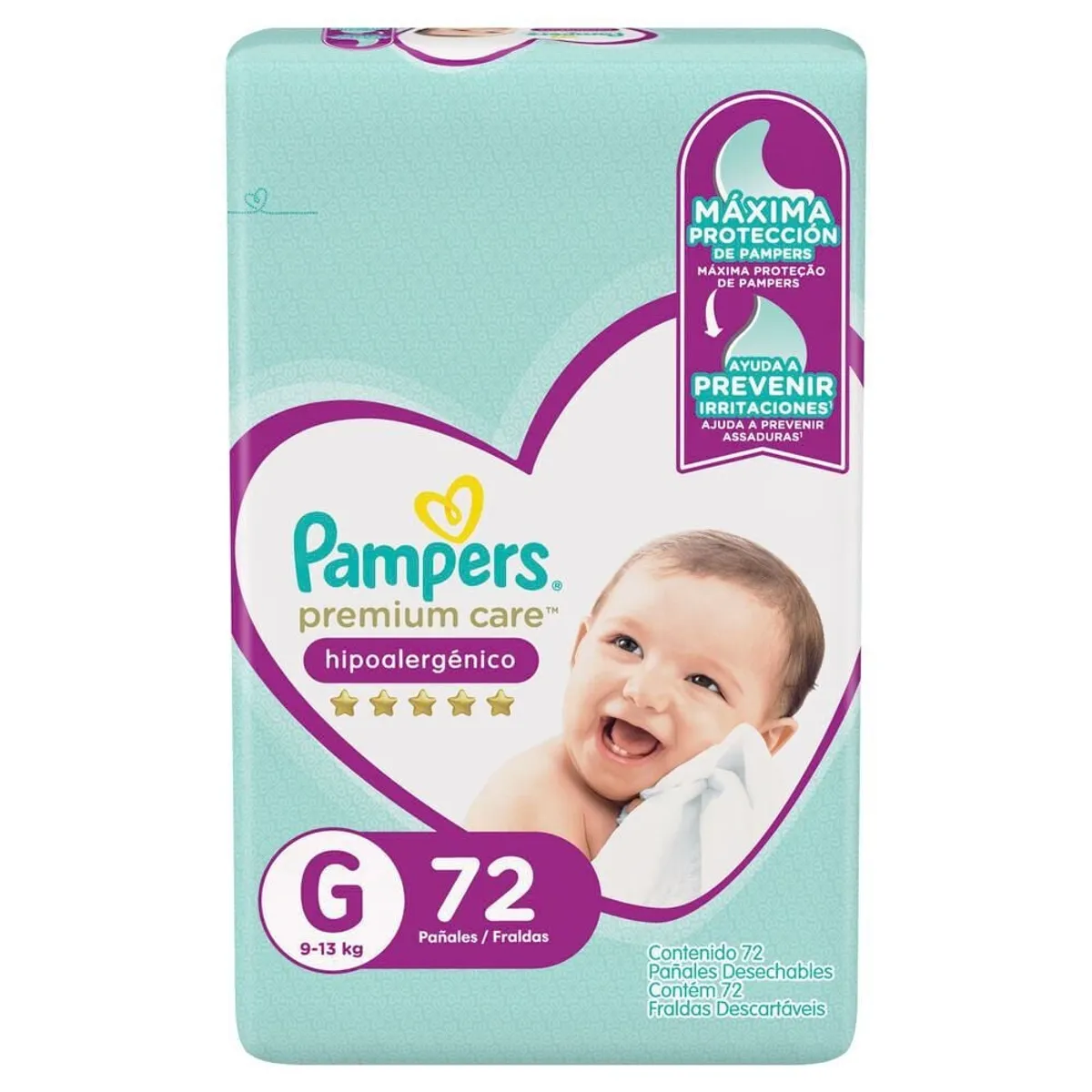 PAMPERS - Pañales Pampers Premium Care Talla G 72 Unidades