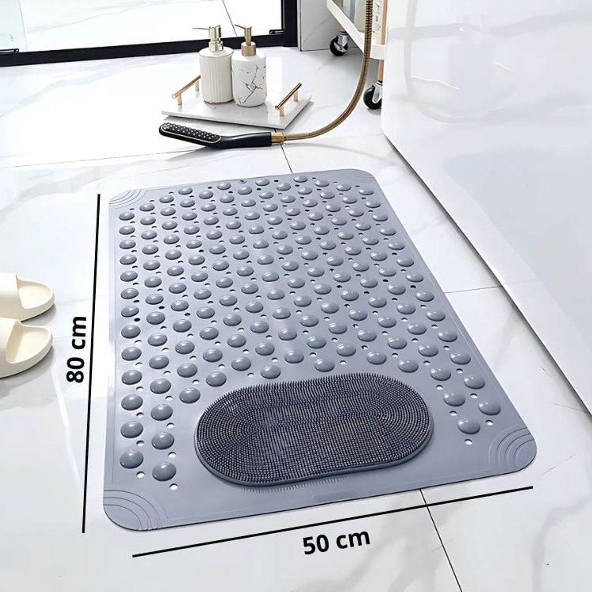 CRUSEC - Alfombra Antideslizante Piso de Ducha 50x80cm