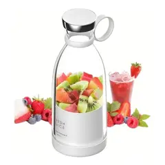 GENERICO - Botella Licuadora Recargable Portátil Blanca 350 mL