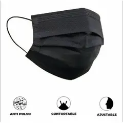 GENERICO - Mascarilla Negra Con Blanco Caja De 50 Uni Surtidos