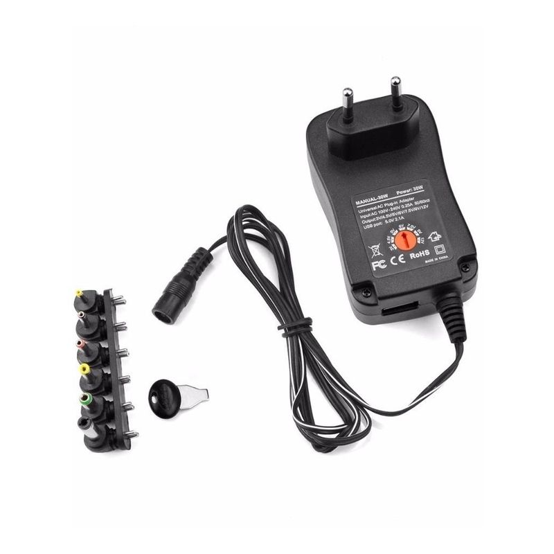 GENERICO - Adaptador de Corriente Universal Regulable 12W DC 3V-12V