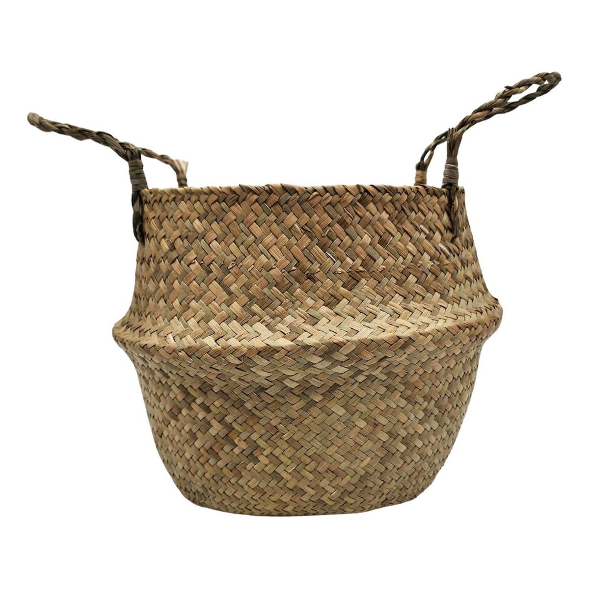 GENERICO - Macetero Cesto Maceta De Mimbre Tejida Plegable Con Asas
