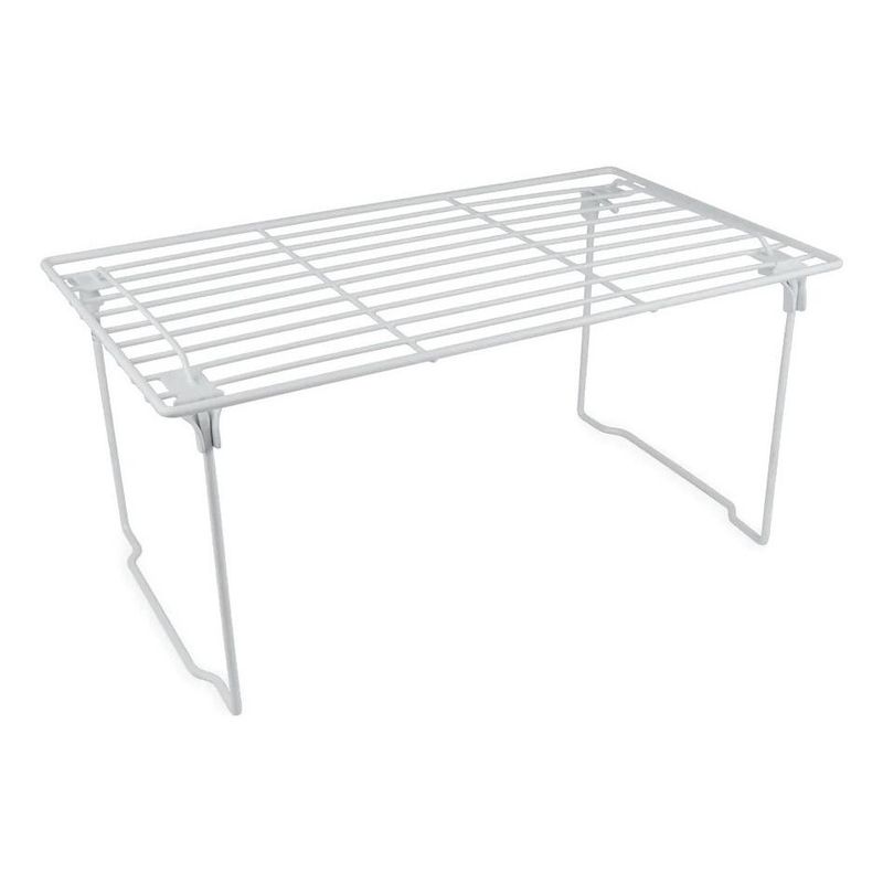GENERICO - Repisa Metálica Apilable para Organización de Cocina Blanca
