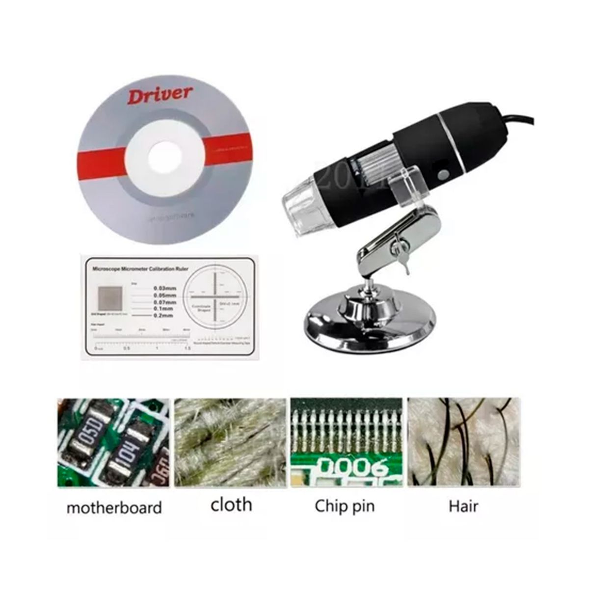 GENERICO - Microscopio Digital Usb 1000x Cámara Con 8 LED PC