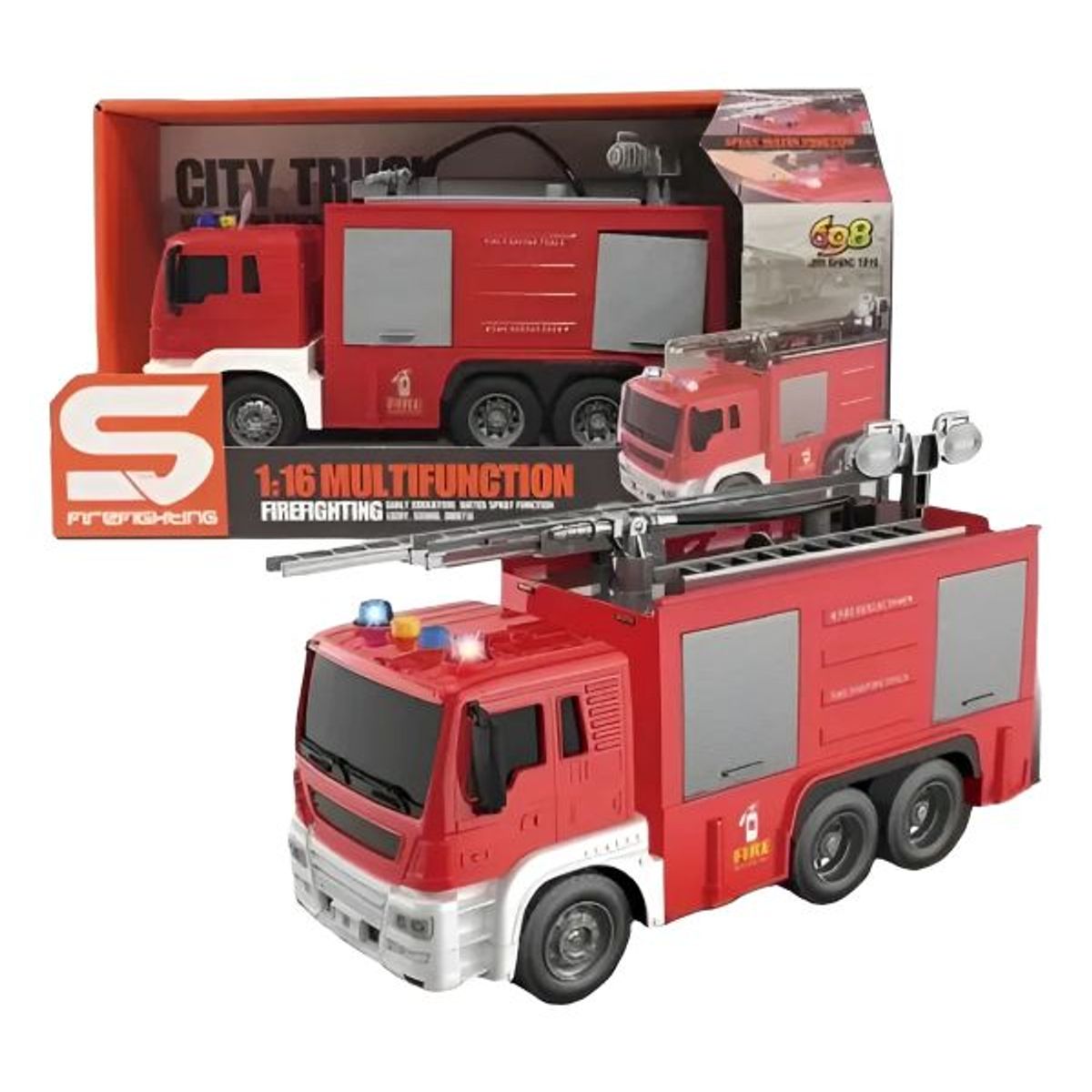 GENERICO - Camión De Bombero Con Luz Sonido Pulveriza Agua