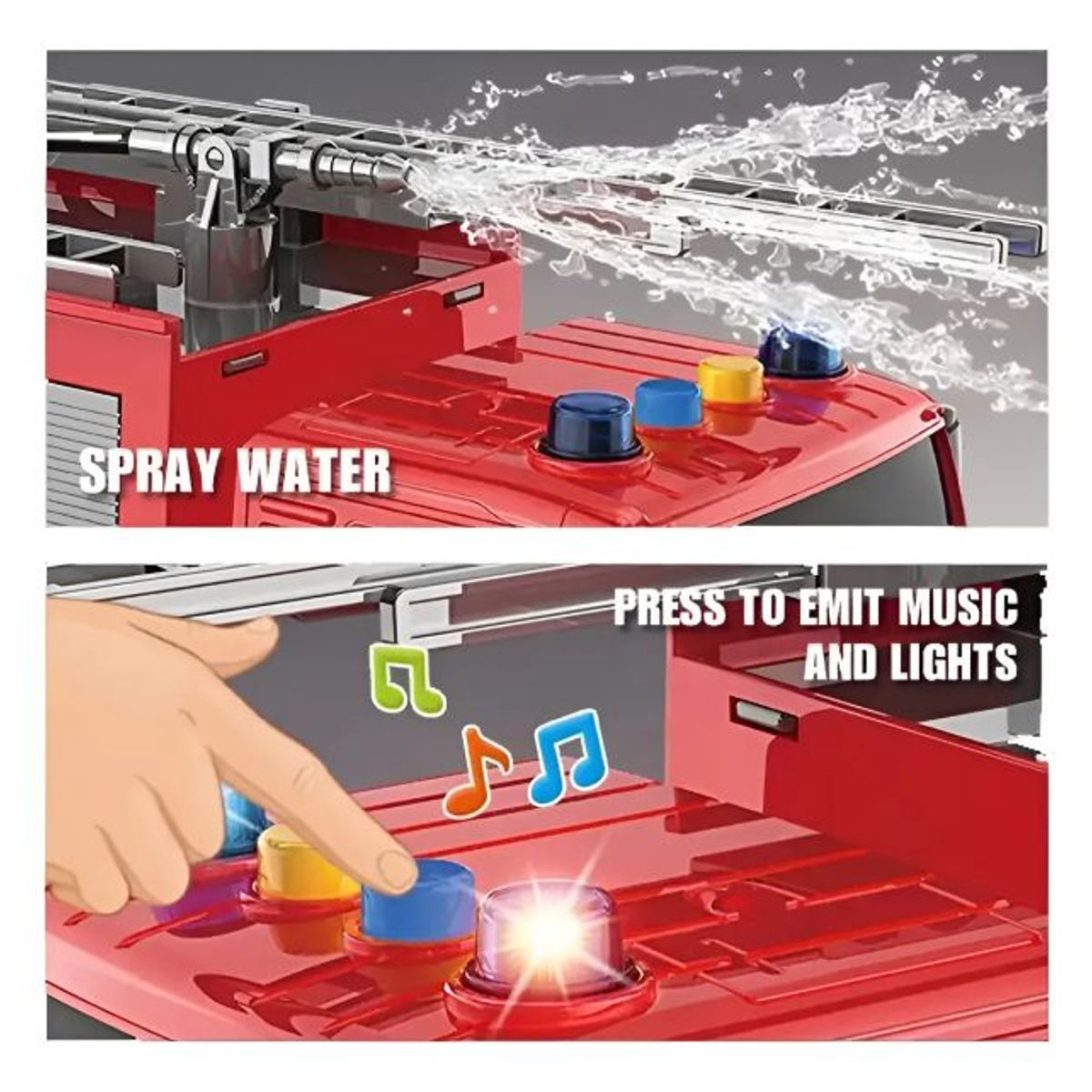 GENERICO - Camión De Bombero Con Luz Sonido Pulveriza Agua