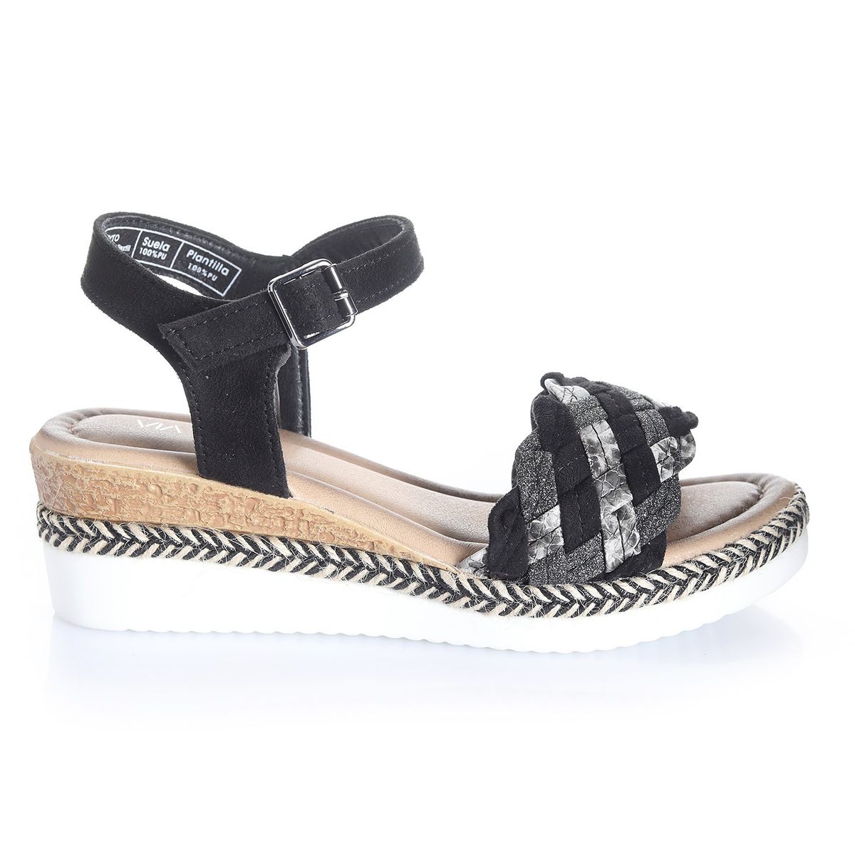 VIA UNO - Sandalia Mujer Negro Via Uno 22542610