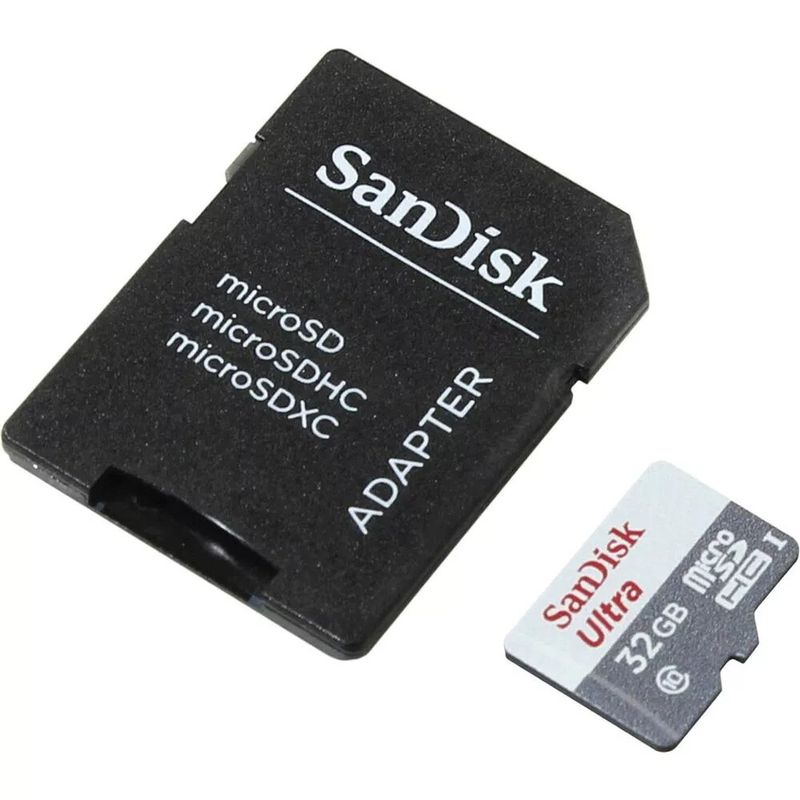 SANDISK - Tarjeta MicroSD SanDisk Ultra 32GB microSDXC UHS-I Class 10 - Blanco
