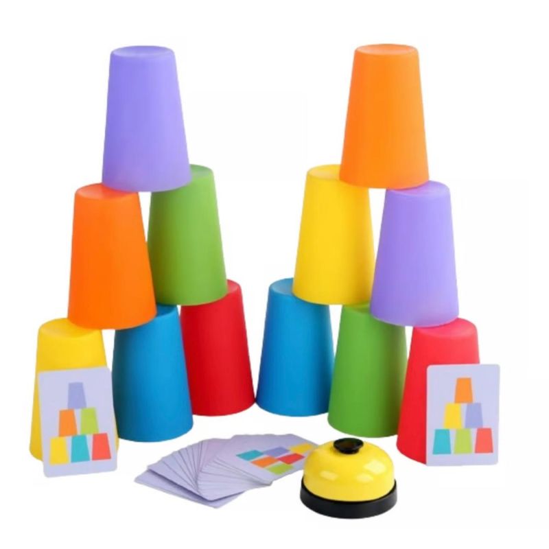 GENERICO - Juego Vasos Apilable- Patrón Estimulación Cognitiva Niños