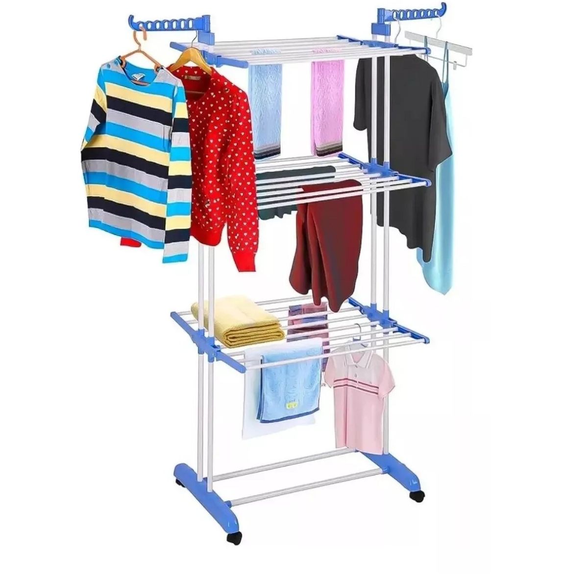 GENERICO - Tendedero Organizador Colgador Ropa Plegable 3 Niveles