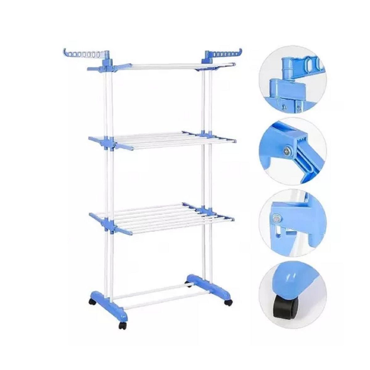 GENERICO - Tendedero Organizador Colgador Ropa Plegable 3 Niveles