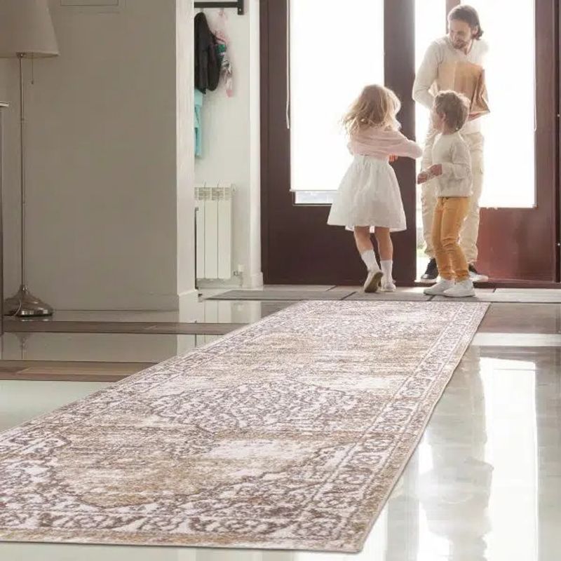 MROTTO - Alfombra de Pasillo 50 x 120 cm Beige Clasico