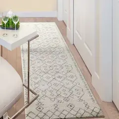MROTTO - Alfombra de Pasillo 50 x 120 cm Blanco