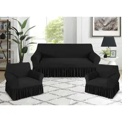 GENERICO - FUNDA TURCA ELASTIZADA NEGRO PARA JUEGO DE MUEBLE TRADICIONAL TF