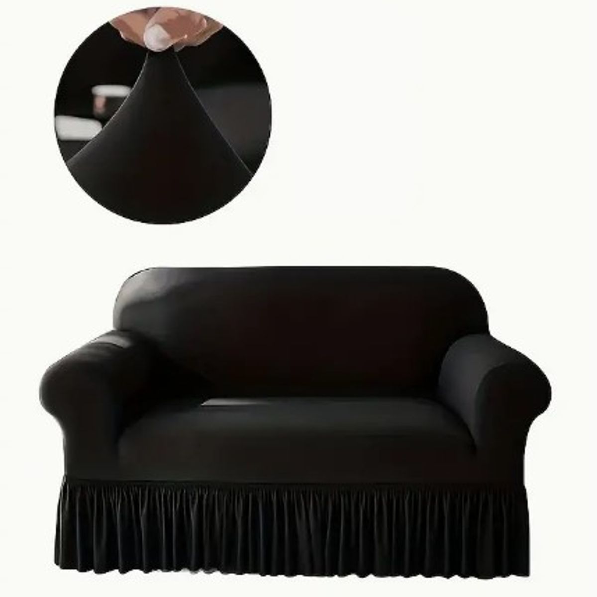 GENERICO - FUNDA TURCA ELASTIZADA  NEGRO PARA JUEGO DE MUEBLE TRADICIONAL TF