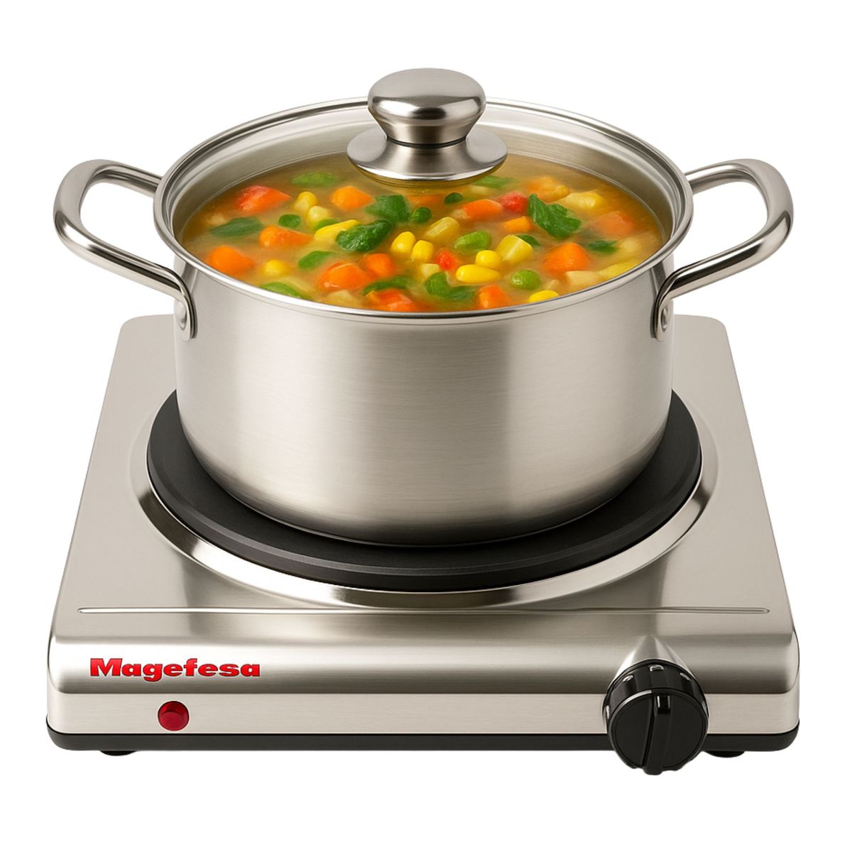 MAGEFESA - Encimera Eléctrica Magefesa Inoxidable MGF8013 1500W Single