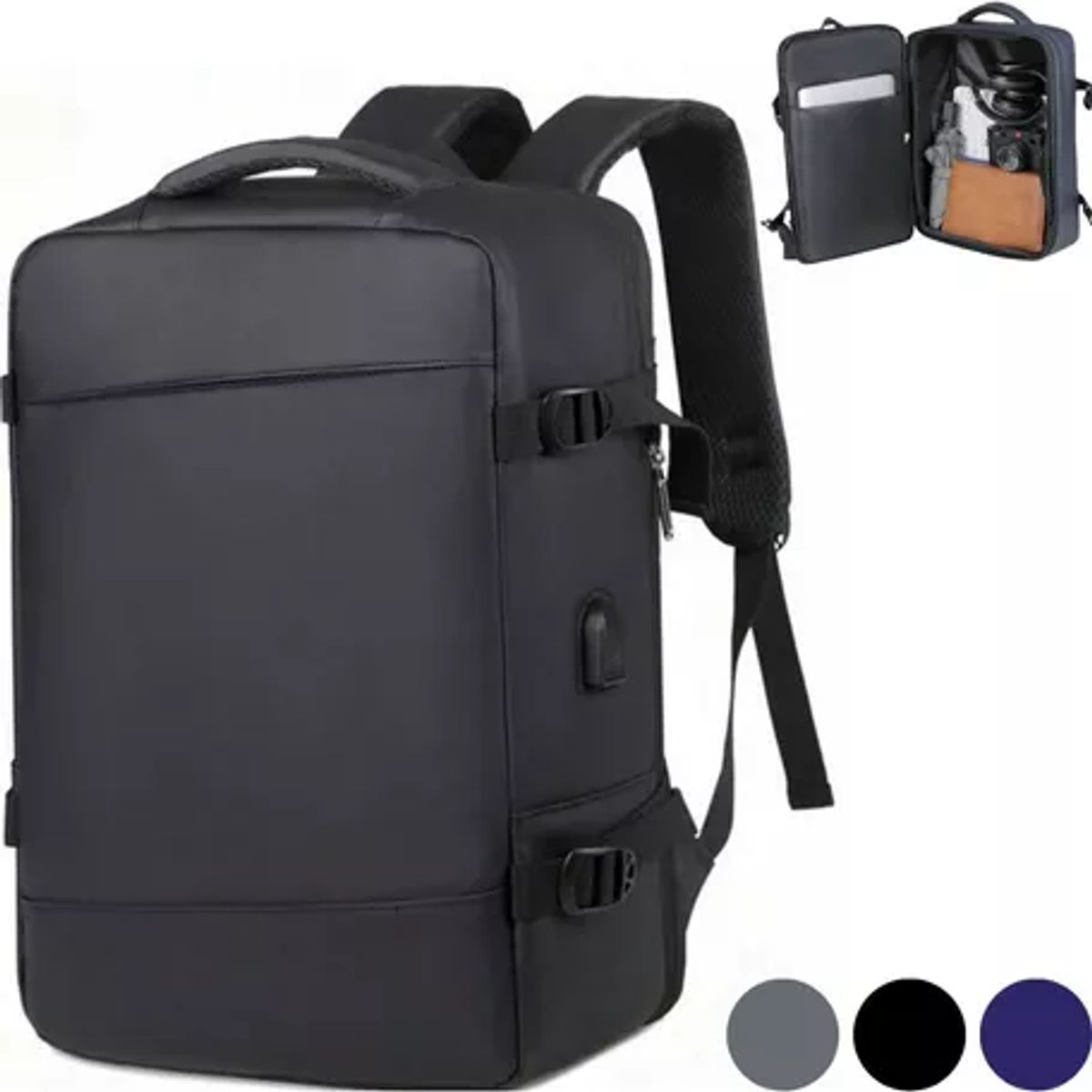 GENERICO - Mochila De Viaje Impermeable Avión Aprobado Capacidad De 38l gris