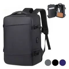 GENERICO - Mochila De Viaje Impermeable Avión Aprobado Capacidad De 38l gris