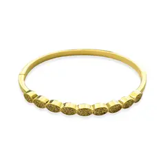 ANDREA COGGIOLA JOYAS - Pulsera Esclava Óvalos Circón Enchapado Oro 18K