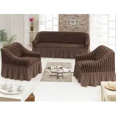 GENERICO - FUNDA TURCA DISEÑO LINEAL CAFE PARA JUEGO DE MUEBLE TRADICIONAL TF