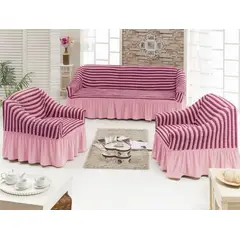 GENERICO - FUNDA TURCA DISEÑO LINEAL ROSADO PARA JUEGO DE MUEBLE TRADICIONAL