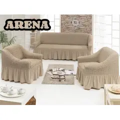 GENERICO - FUNDA TURCA UNICOLOR ARENA PARA JUEGO DE MUEBLE TRADICIONAL TF