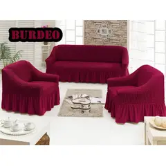 GENERICO - FUNDA TURCA UNICOLOR BURDEO PARA JUEGO DE MUEBLE TRADICIONAL TF