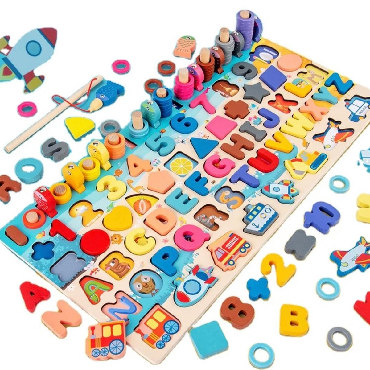TOP TOYS - Juego de pesca y tabla de encaje madera multicolor niños