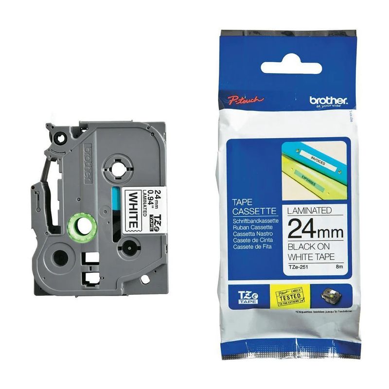 BROTHER - Cinta Rotuladora Brother Tze251 - Blanco