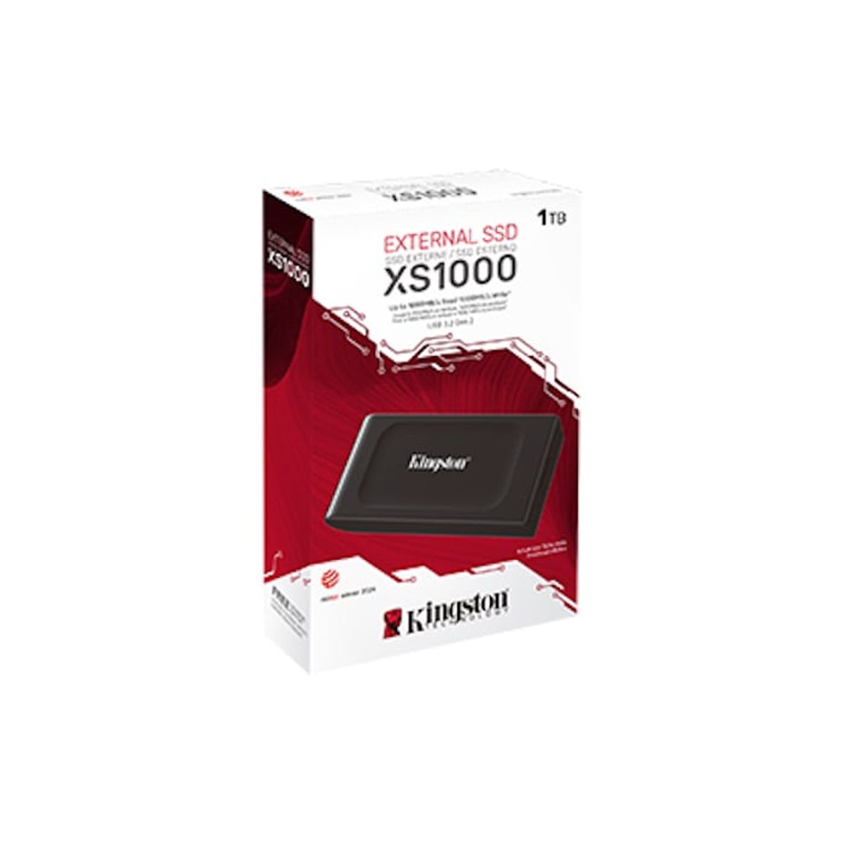 KINGSTON - Kingston XS1000, Disco Externo SSD, 1TB, USB C, USB A 3.2, Gen 2, Negro