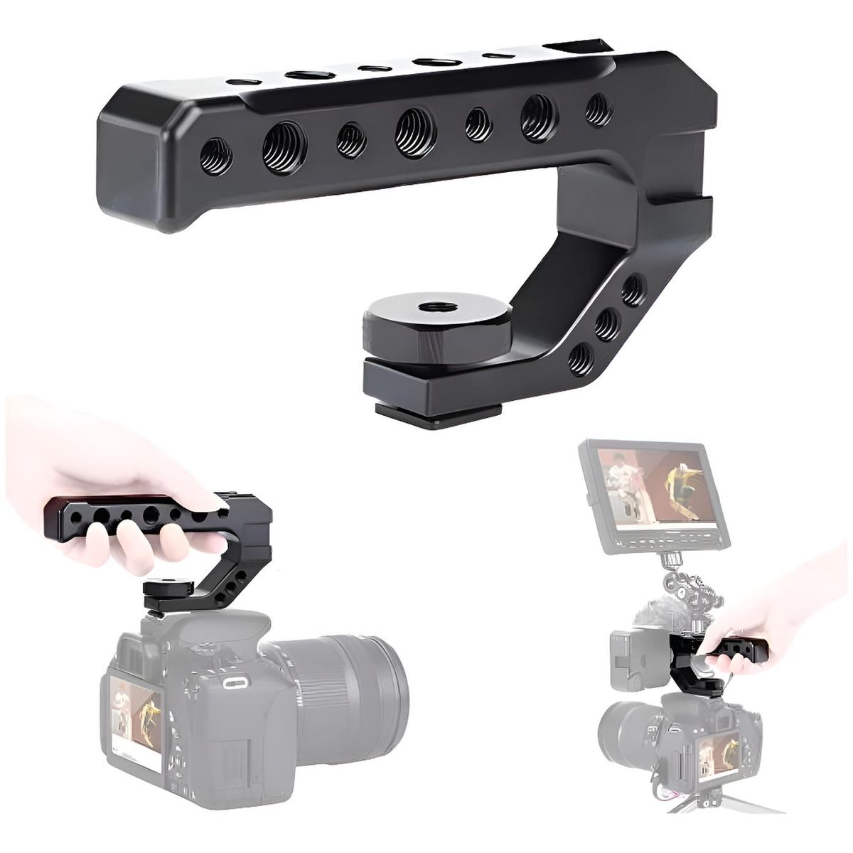 GENERICO - Soporte Manual De Cámaras Micrófono Luces Slr Estabilizador Negro