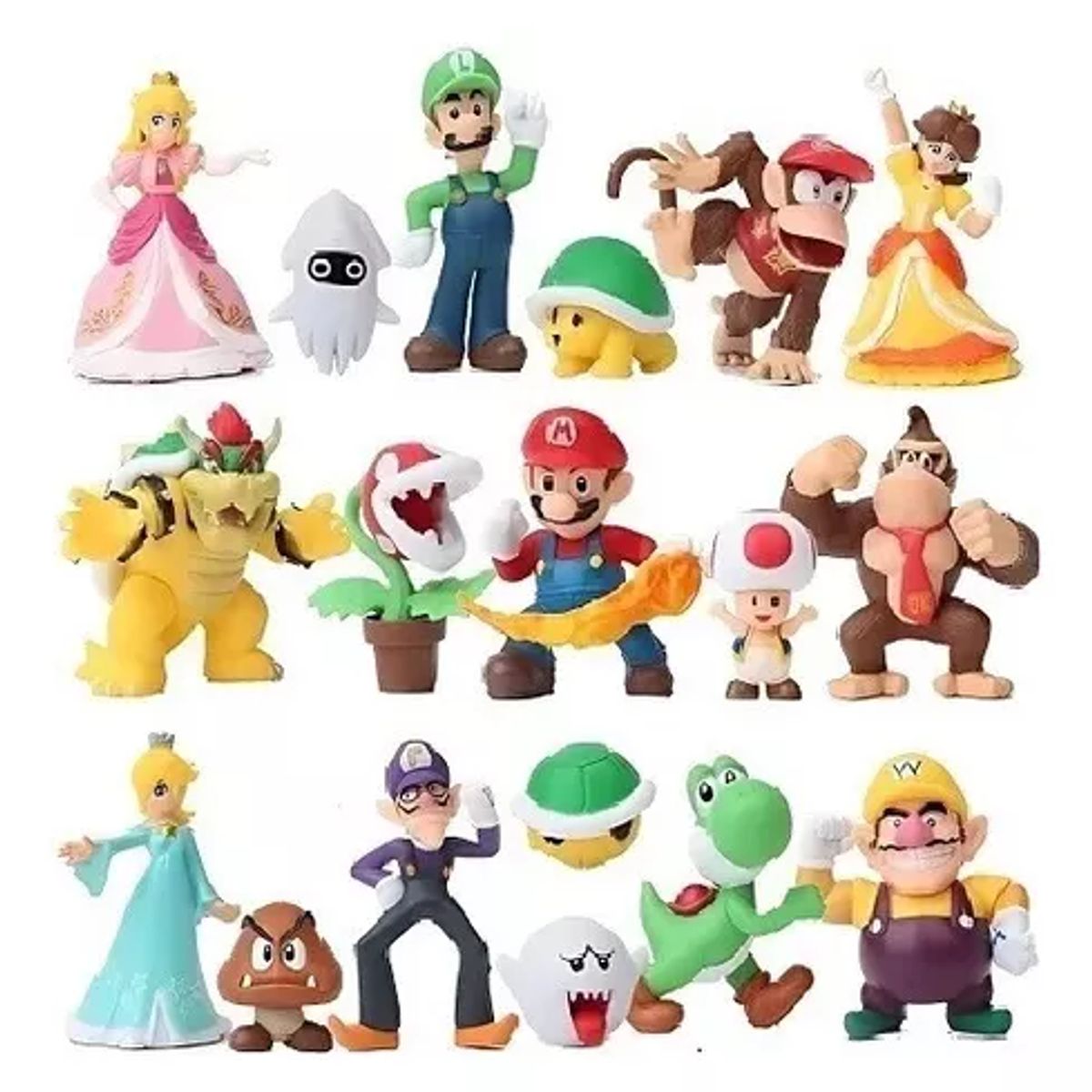 GENERICO - Set De 18 Figuras Super Mario Bros 5-7 Cm