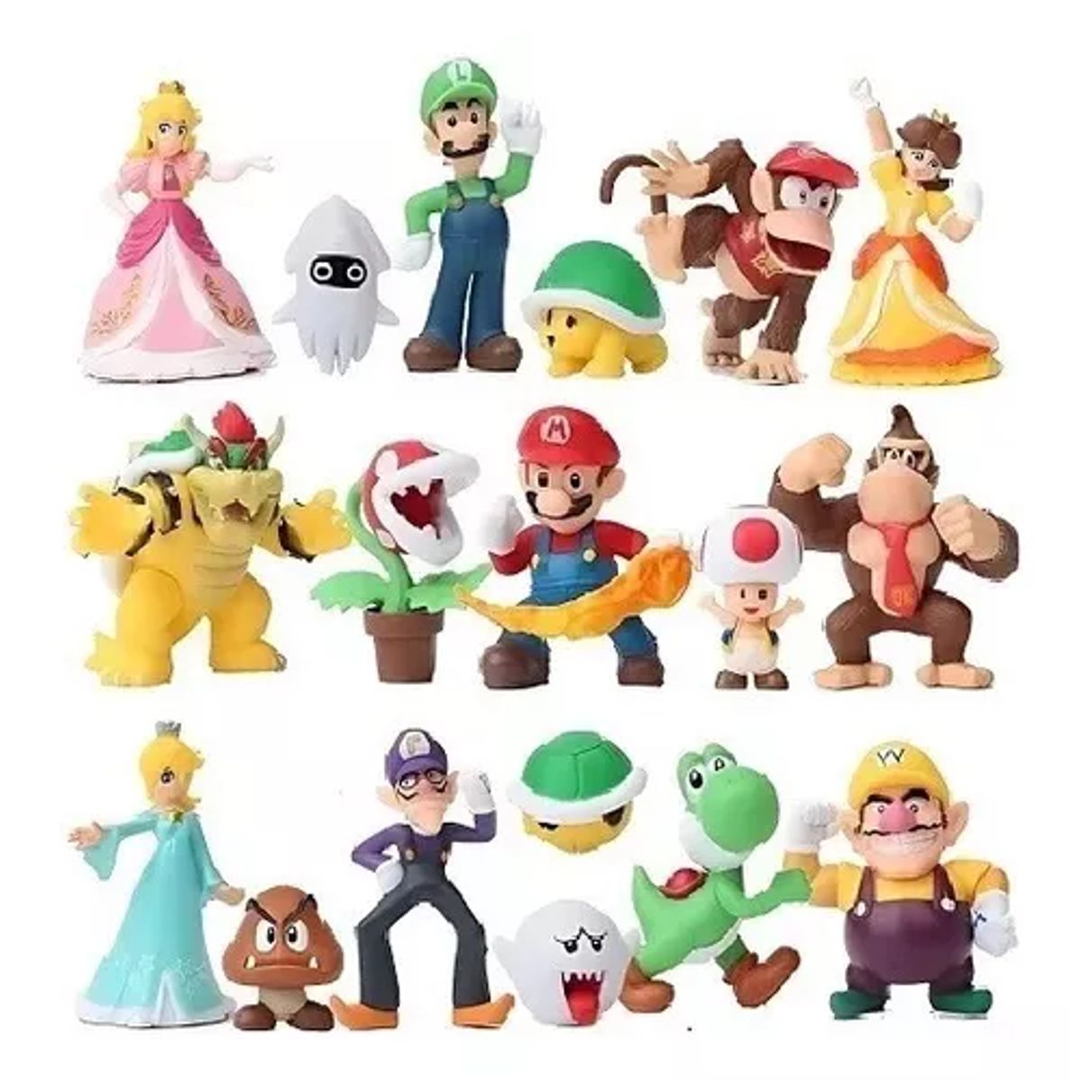 GENERICO - Set De 18 Figuras Super Mario Bros 5-7 Cm