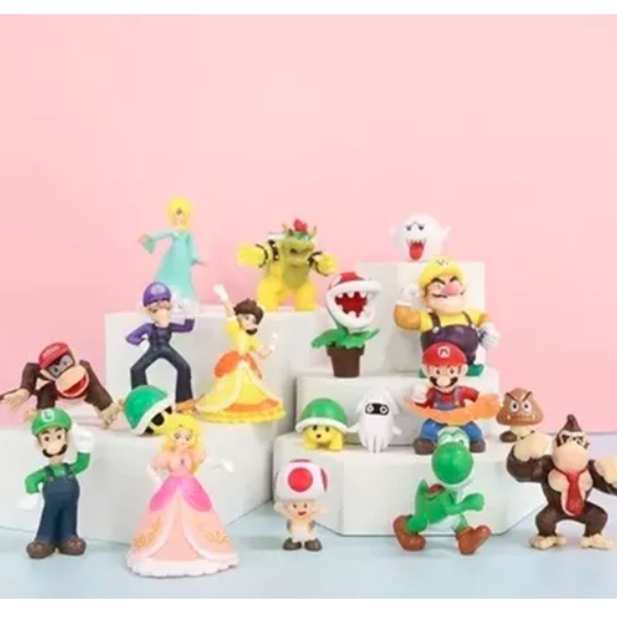 GENERICO - Set De 18 Figuras Super Mario Bros 5-7 Cm
