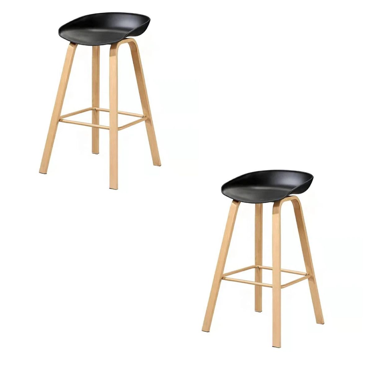 CORI CORI - Pack 2 Taburetes Nórdicos Negros.