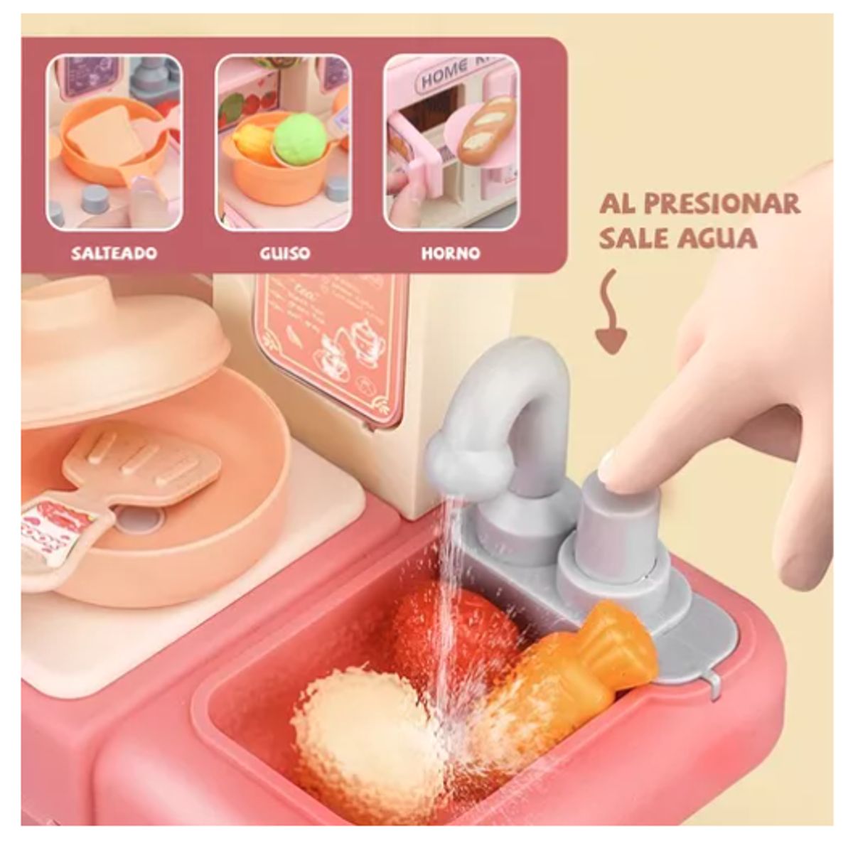 GENERICO - Cocina De Juguete Kitchen 32pcs Juego De Niñas Niños Rosado