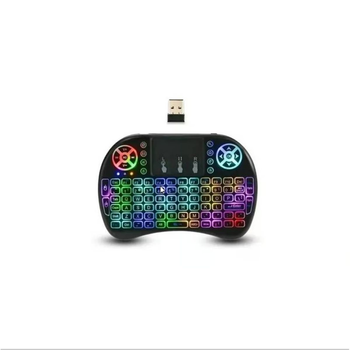 GENERICO - Mini Teclado Con Luz Inalámbrico Touchpad Smart Tv Pc Xbox