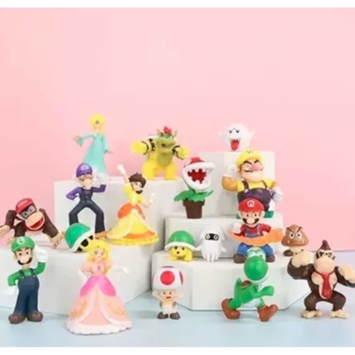 GENERICO - Set De 18 Figuras Super Mario Bros 5-7 Cm