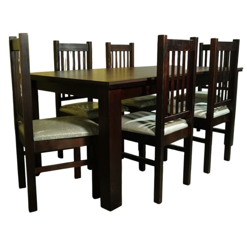 LAS ARAUCARIAS - Juego de Comedor Praga 6 Sillas mesa rectangular Madera