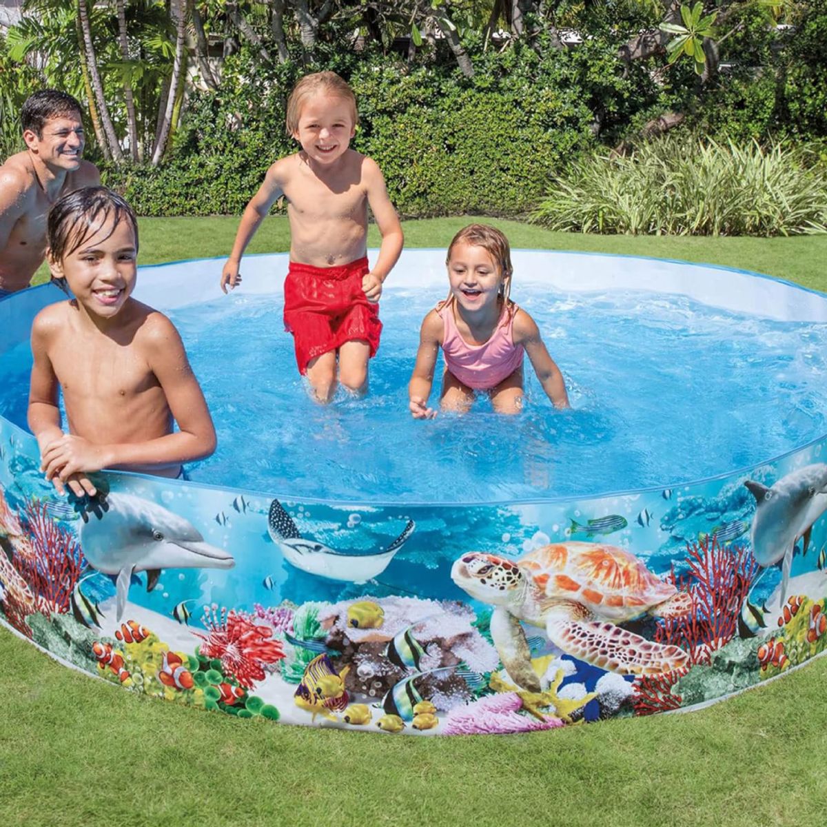 INTEX - Piscina para niños Intex Deep Blue Sea Snapset 2,44 x 0,46m 2040 Lt