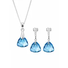 JOYAS MONTERO - Conjunto Camila Plata 925 creado con cristales de Swarovski® Aquamarine