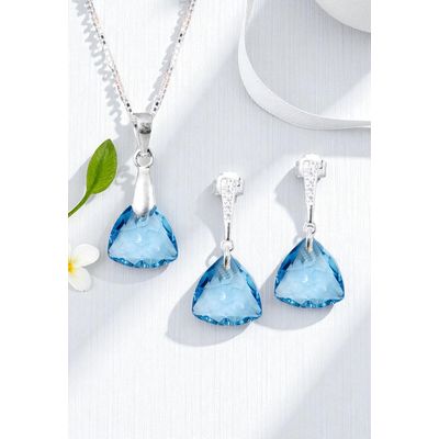 Imagen 2 del producto Conjunto Camila Plata 925 creado con cristales de Swarovski® Aquamarine