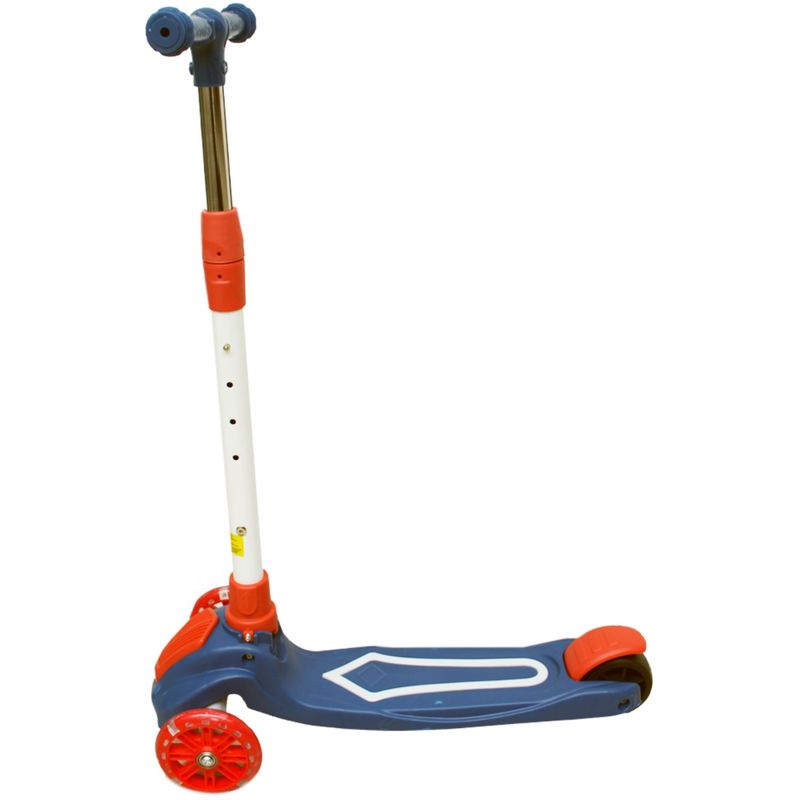GENERICO - Scooter Plegable Azul Con Rojo de 4 Ruedas Iluminadas - SC