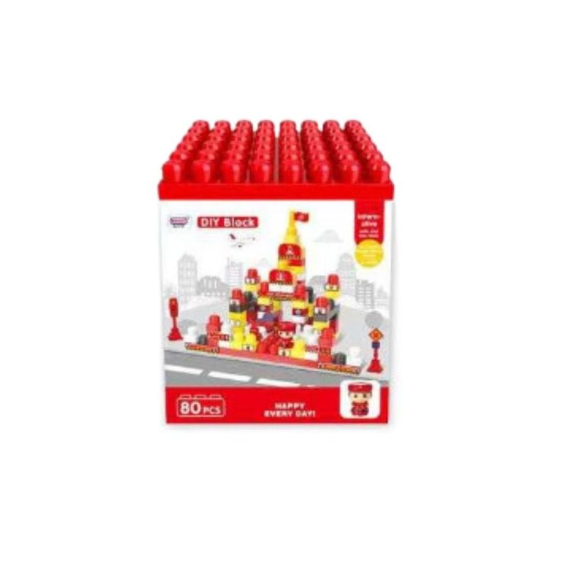 GENERICO - Bloques De Juguete Divertidos Construccion 80 Piezas Rojo