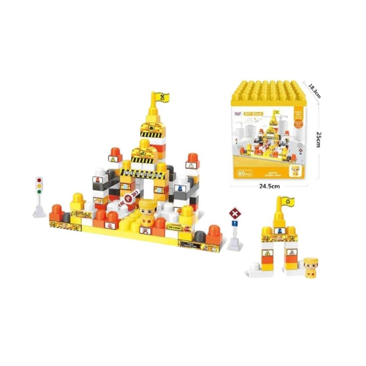 GENERICO - Bloques De Juguete Divertidos Construccion 80 pcs Amarillo