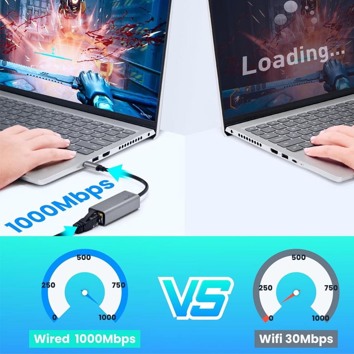 GENERICO - Adaptador Usb C Usb A Rj45 2 En 1 Lan Ethernet 1000mbps